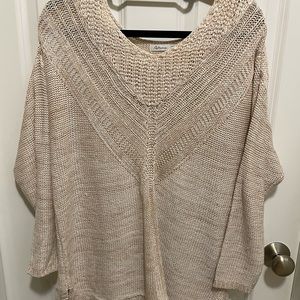 Reitmans cream knit sweater, long sleeve, casual, XXL, boho, cottagecore